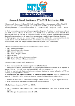 Groupe de Travail Académique CTX-ATCT du 03 octobre - Se-Unsa
