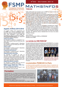 MathsInfos n°26 - Fondation sciences mathématiques de Paris