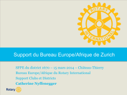 Support du Bureau Europe/Afrique de Zurich