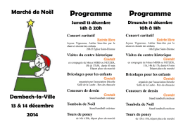 Programme Programme - Accueil handball club Dambach la Ville