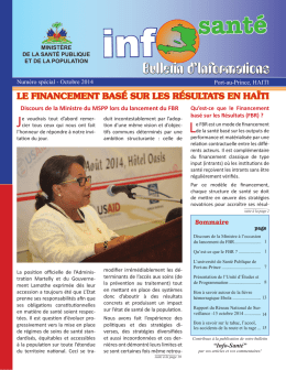 Bulletin MSPP InfoSante special octobre 2014