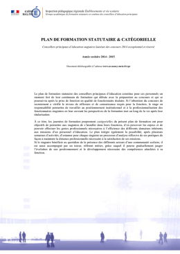 Plan de formation statutaire 2014-2015 - Académie de Nancy-Metz