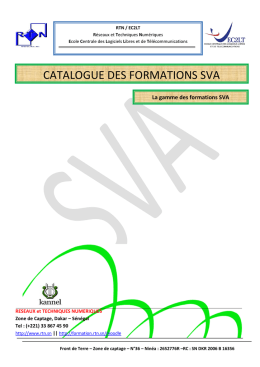 catalogue des formations sva - Réseau et Techniques Numériques