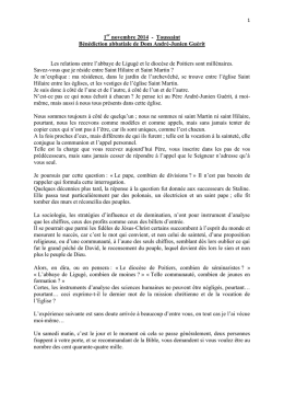 1 novembre 2014 - Toussaint Bénédiction abbatiale de Dom André