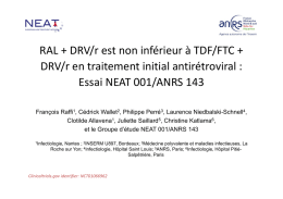RAL + DRV/r est non inférieur à TDF/FTC + DRV/r en