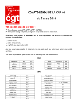 COMPTE-RENDU DE LA CAP 44 du 7 mars 2014