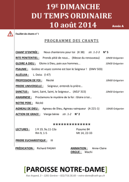 19e_DIMANCHE_ORDINAIRE - Eglise catholique romaine de Gen&egrave;ve