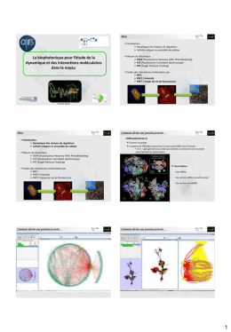 Diapositive 1 - Biophotonique Cellulaire Fonctionnelle