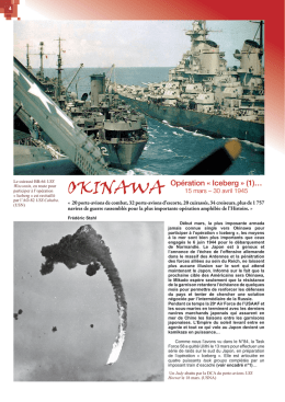 OKINAWA Opération « Iceberg » (1)… - Avions