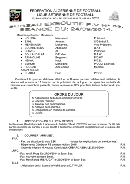 procés verbal 03-2015 - Ligue Sétifienne de Football
