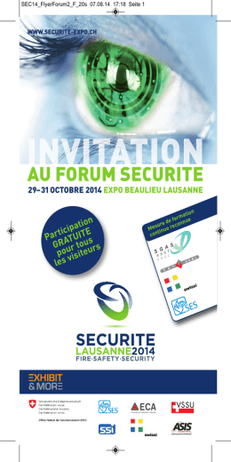 FORUM Flyer 2014 - SECURITE LAUSANNE 2014