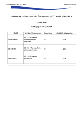 Calendrier preparatoire des évaluations du S3 - ifsi-charles