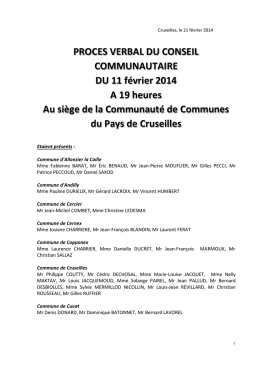PV conseil du 11.02.2014 - Communauté de Communes du