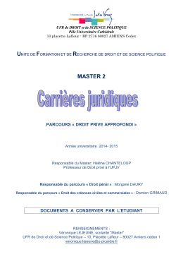 Dossier de candidature 2014/2015 - Université de Picardie Jules