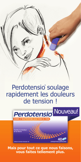 Brochure "Perdotensio® soulage rapidement les douleurs de tension."