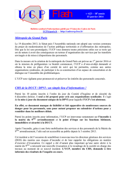 UCP Flash n°623 du 15 janvier 2014 - Accueil