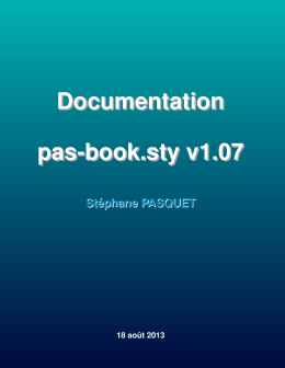 Documentation pas-book.sty v1.07 Documentation pas