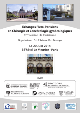 Echanges Picto-Parisiens en Chirurgie et Cancérologie