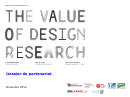 Dossier de partenariat - The Value of Design Research