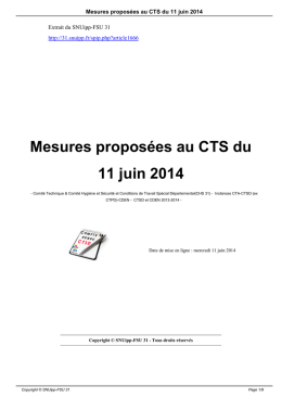 Mesures proposées au CTS du 11 juin 2014 - SNUipp