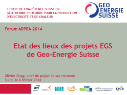 Etat des lieux des projets EGS de Geo