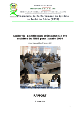 RAPPORT - Ministère de la Santé | Bénin