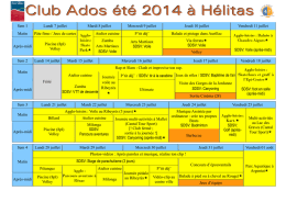 Club Ados été 2014 à Hélitas - Centre Social ALC Quartiers Ouest