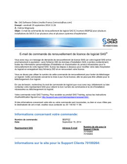 SAS 9-3 - Licence a domicile - renouvellement