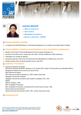 IAE - Isabelle MAQUE - IAE de Poitiers
