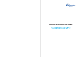 MEDISERVICE VSAO-ASMAC: Rapport annuel 2013