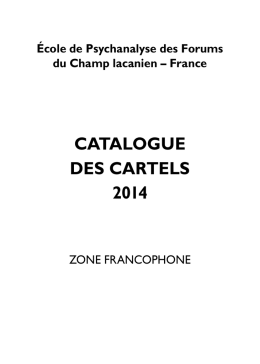 Catalogue 2014 - Ecole de Psychanalyse des Forums du Champ