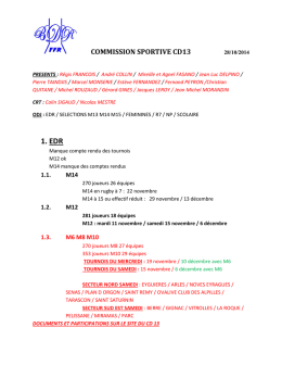 1. EDR - actualités du comité départemental rugby 13