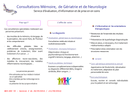 Plaquette consultation mémoire - Centre Hospitalier du Nord Mayenne