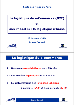 La logistique du e-Commerce (B2C)