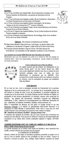  Bulletin du 10 mai au 25 mai 2014  - Paroisses des Bois