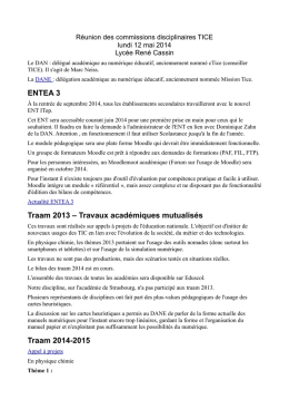 Travaux académiques mutualisés Traam 2014-2015