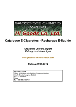 Recharges E-liquide - Grossiste chinois import