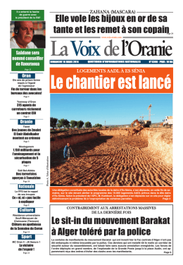 LA VOIX DE L ORANIE DU 16.03.2014