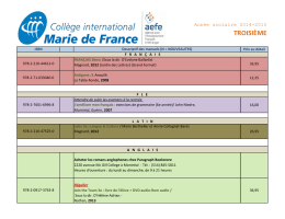 Manuels pour les élèves de 3 ème - Collège international Marie de