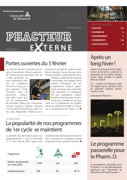No 4 - Printemps 2014 - Faculté de pharmacie