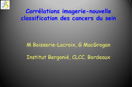 sur la corrélation entre la classification moléculaire des cancers du