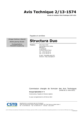 Avis Technique 2/13-1574 Structura Duo