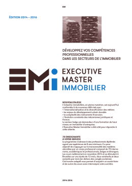 Brochure Executive Master Immobilier
