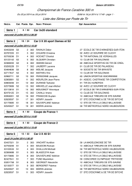 Championnat de France Carabine 300 m Liste des Séries par Poste