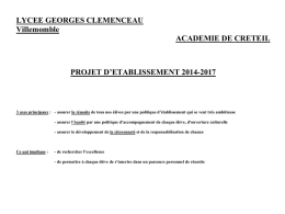 projet d etablissement - Lycée Georges Clemenceau Villemomble
