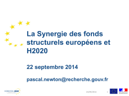 La synergie des fonds structurels européens et H2020