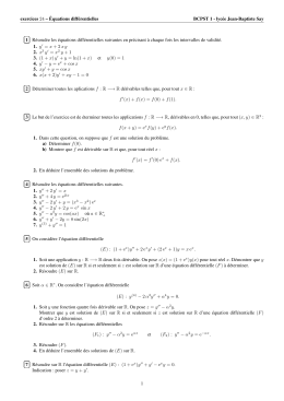 exercices 24 – Équations différentielles BCPST 1