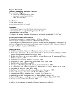 Consultez le CV de Jacques Dürrenmatt - Université Paris
