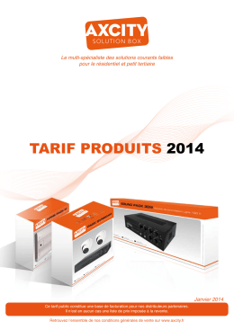 TARIF PRODUITS 2014 - AXCITY