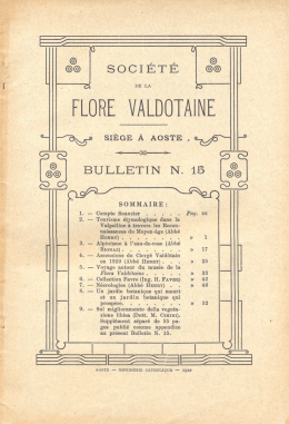 FLORE .VALDOTAINE - Société de la Flore Valdôtaine